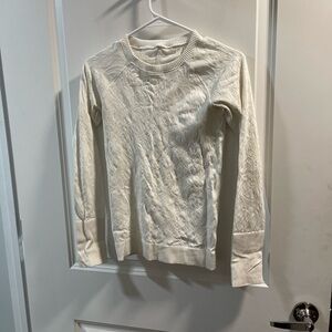 Lululemon Cream Cable Knit Top No Size Tags 2/4